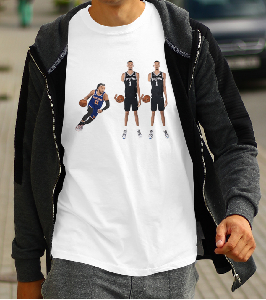 Jalen Brunson NY Knicks Vs Victor Wembanyama San Antonio Spurs Matchup NBA Basketball 9.11 T-Shirt