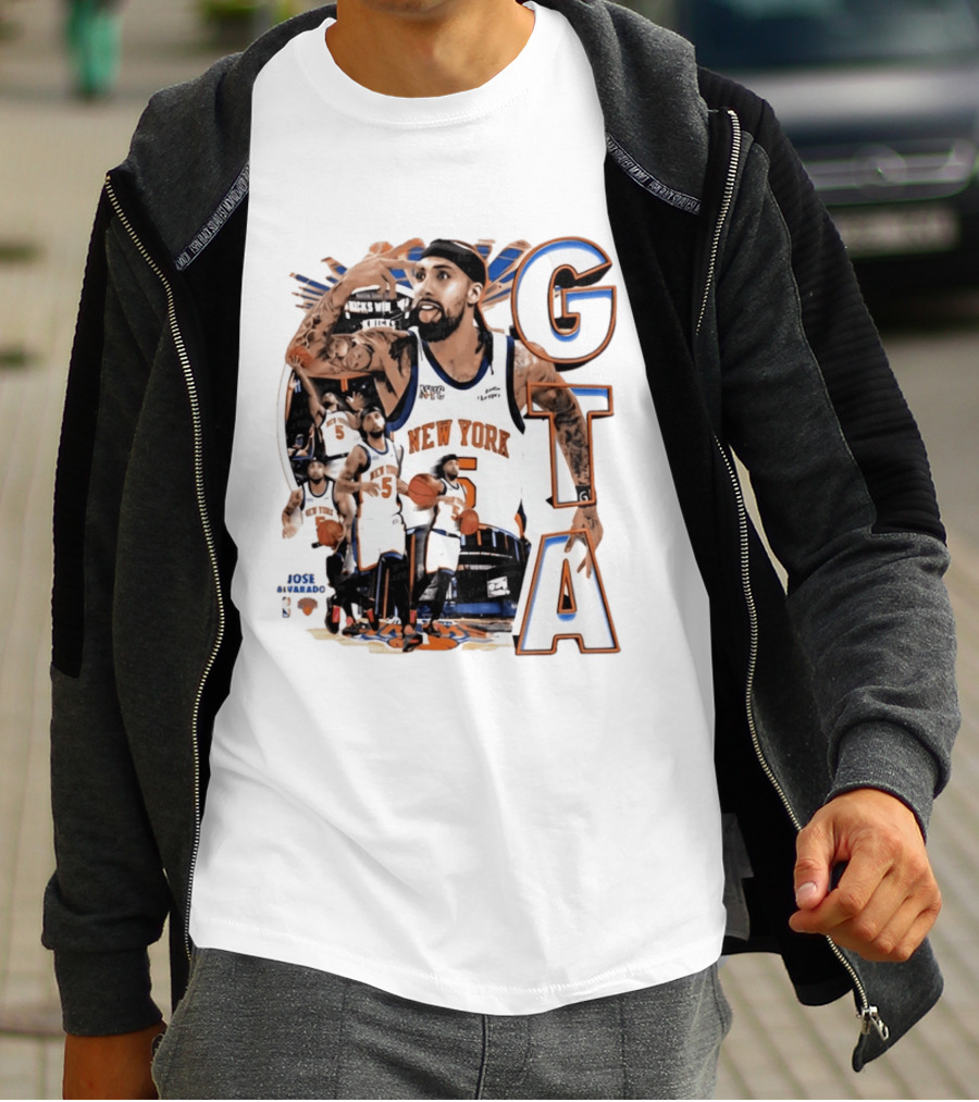 New York Knicks Jose Alvarado GTA Basketball 5 NYC T-Shirt