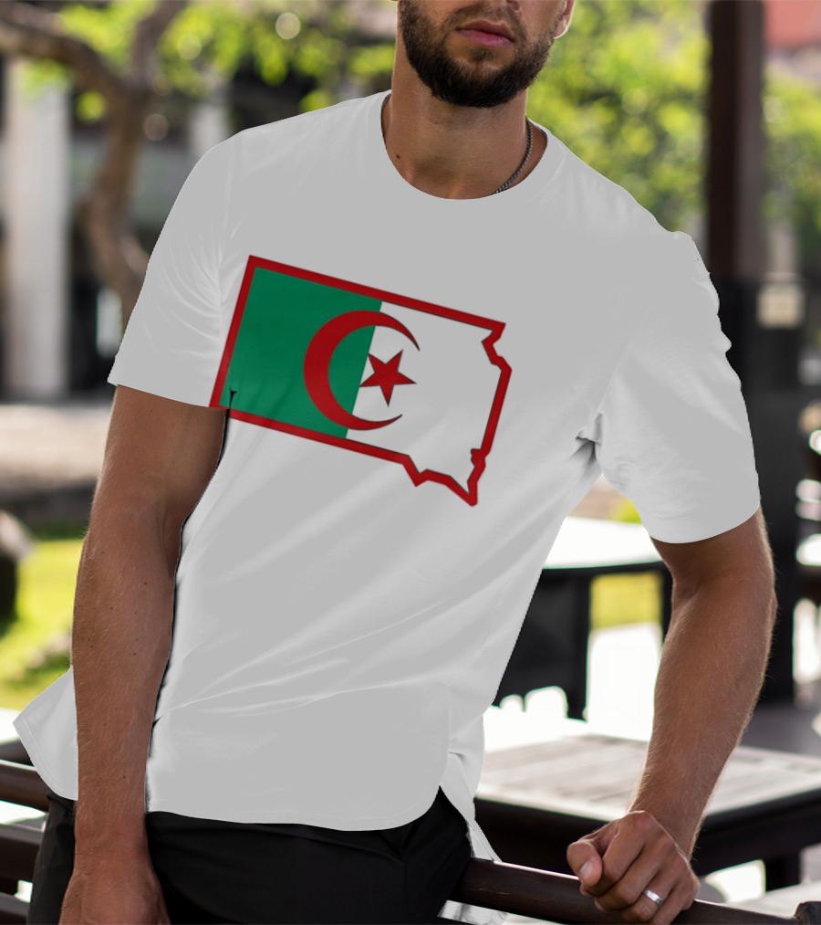 Lawrence Of Algeria Flag State Outline With Crescent And Star T-Shirt