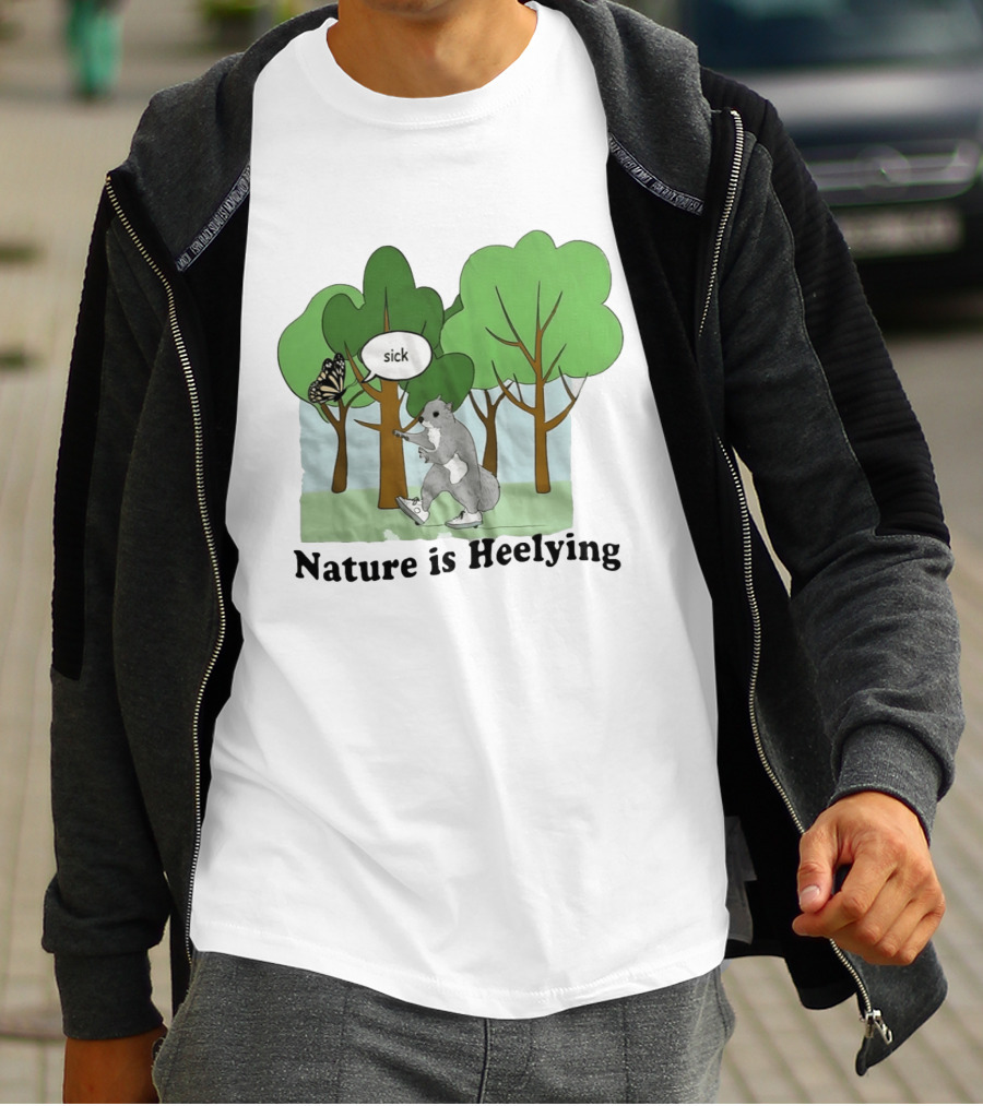 Nature Is Heelying Squirrel Sick Butterfly Trees T-Shirt