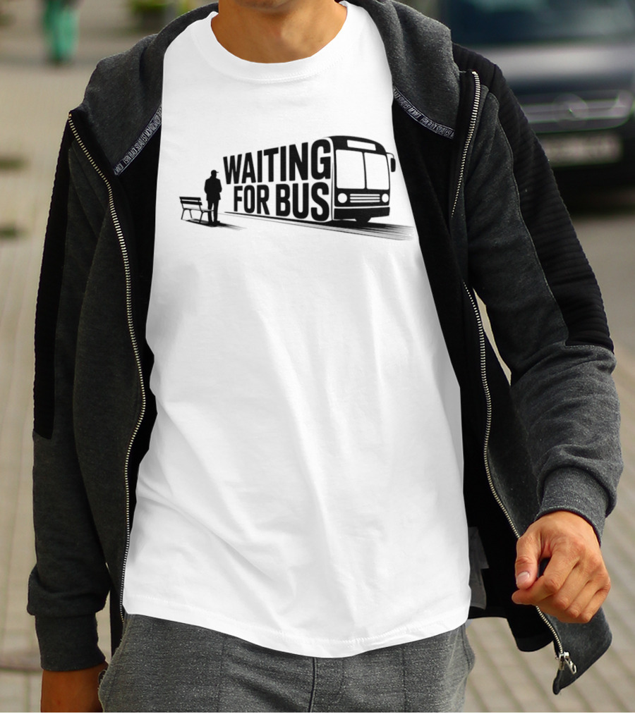 Waiting For Bus Public Transport Minimalist T-Shirt