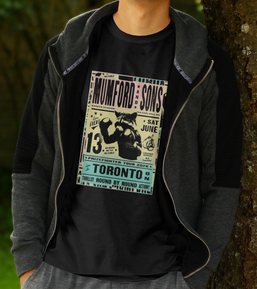 Mumford And Sons Prizefighter Tour 2026 Toronto June 13 Rogers Stadium T-Shirt