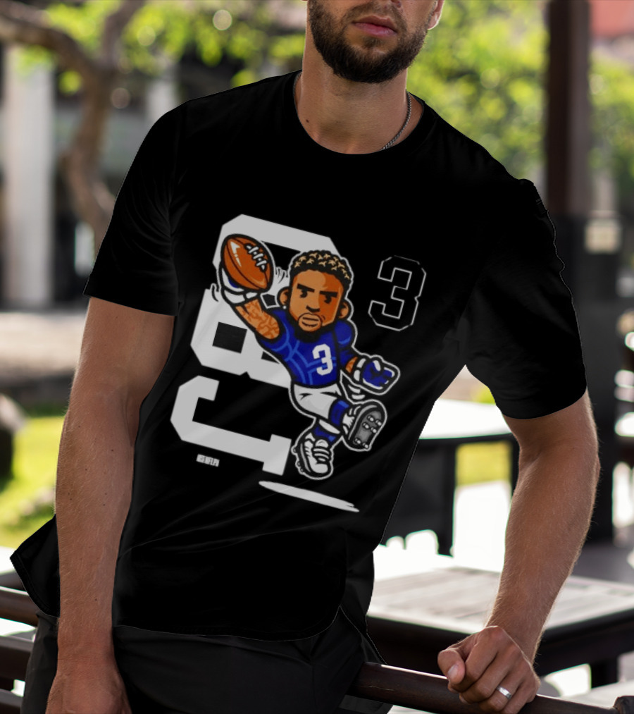 Odell Beckham Jr. 3 New York Giants Character Catch T-Shirt