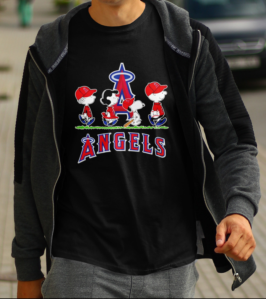 Peanuts Los Angeles Angels Snoopy Abbey Road Characters T-Shirt