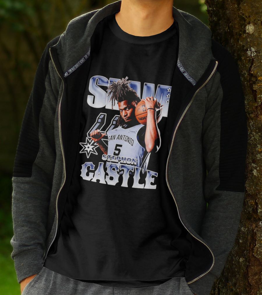 San Antonio Spurs Stephon Castle SLAM Basketball Star T-Shirt