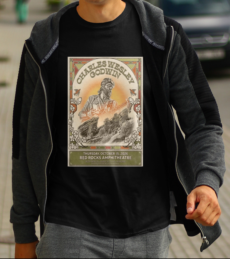 Charles Wesley Godwin Red Rocks Amphitheatre Concert October 15 2026 Featuring Special Guest Michael Marcagi T-Shirt