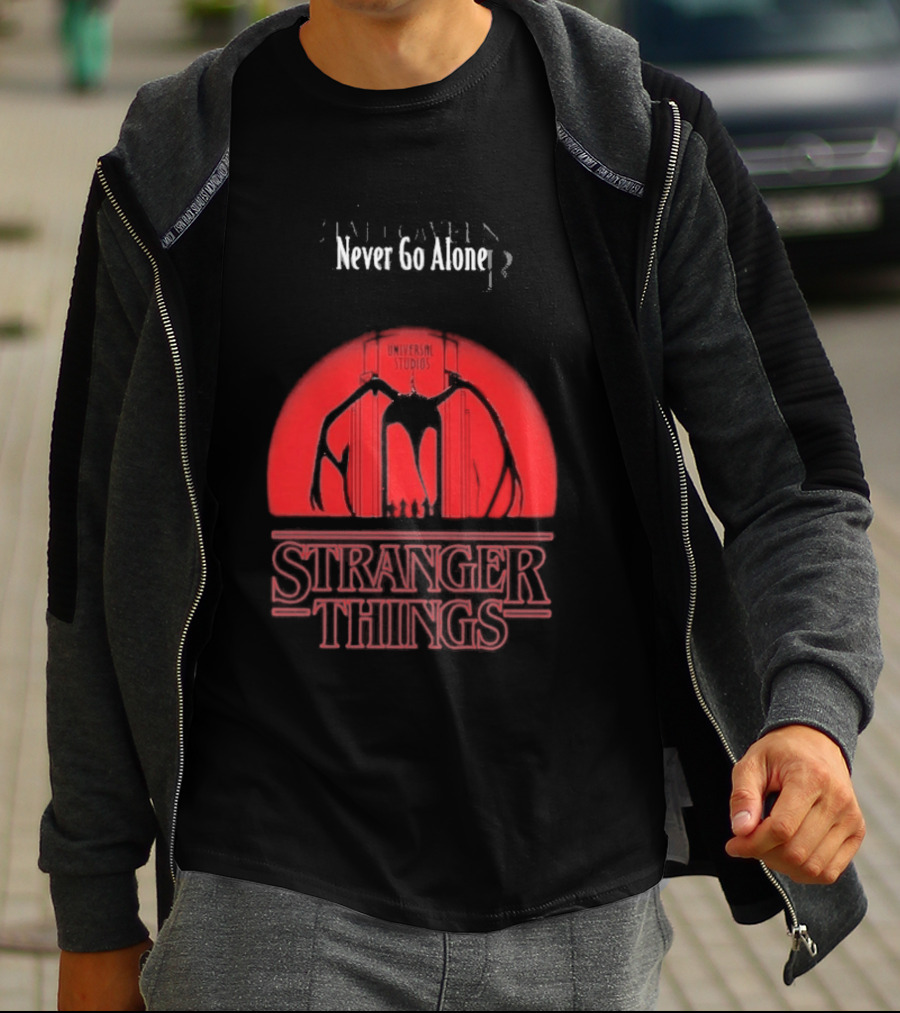 Stranger Things Never Go Alone Universal Studios Halloween Horror Nights T-Shirt