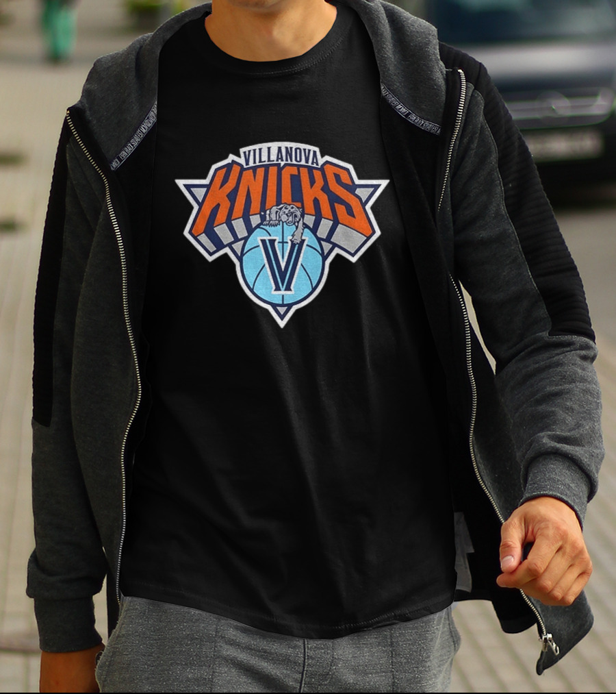Villanova Knicks Wildcats And New York Knicks Basketball Mashup T-Shirt
