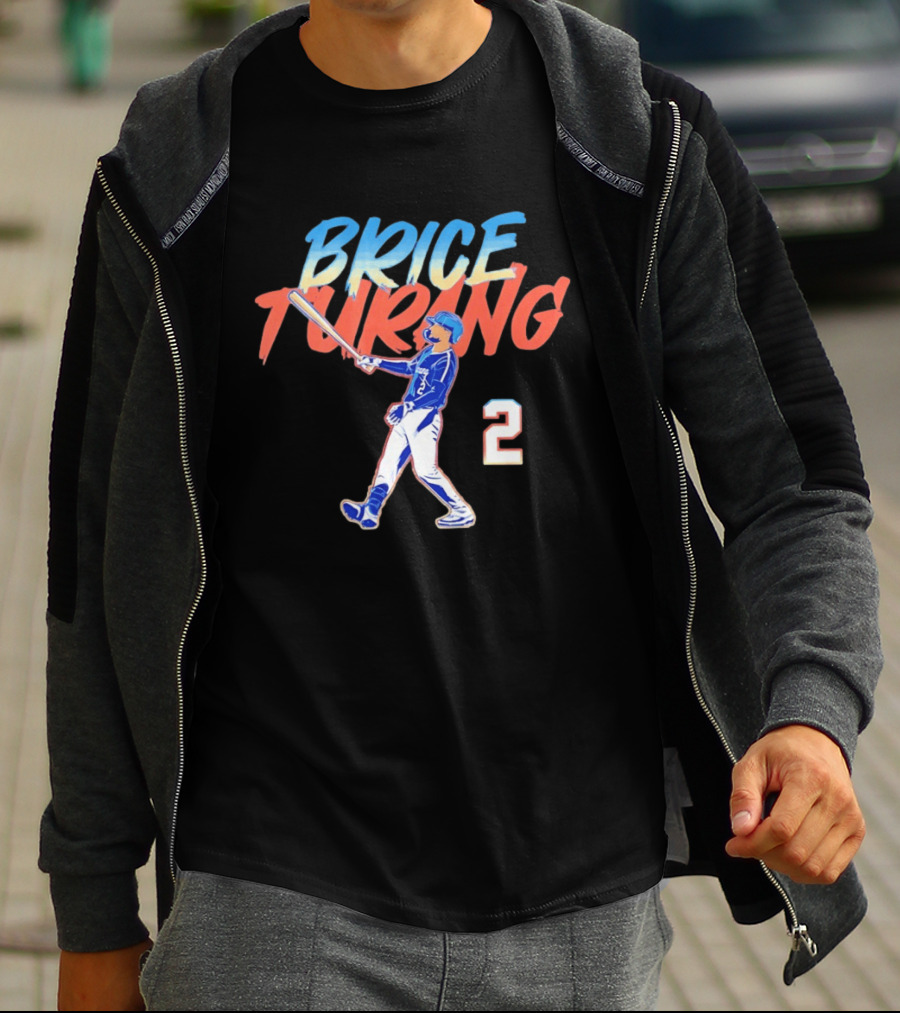 Brice Turang Milwaukee Brewers Slugger Swing Number 2 T-Shirt
