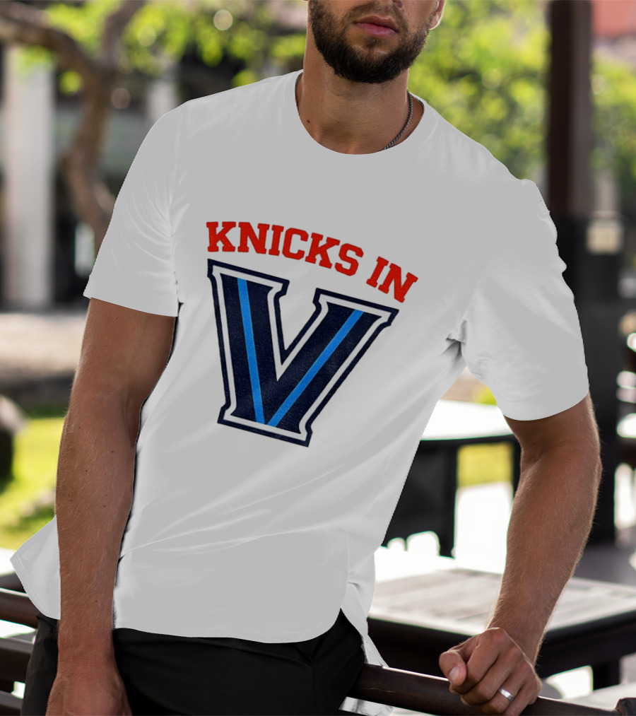 Knicks In V New York Knicks Villanova Wildcats NBA 2026 T-Shirt
