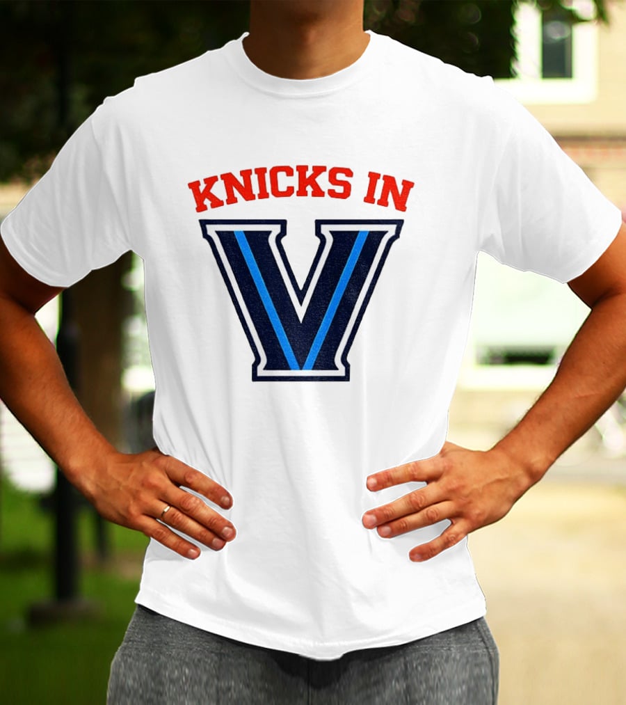 Knicks In V New York Knicks Villanova Wildcats NBA 2026 T-Shirt