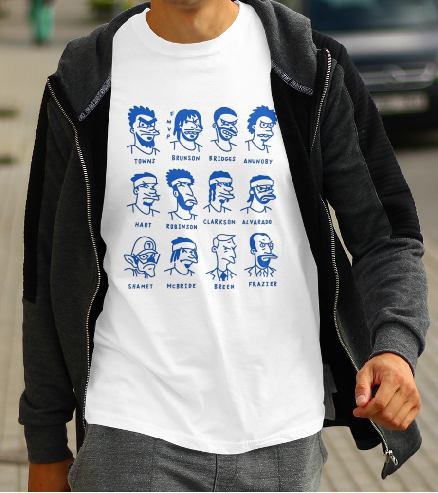 New York Knicks Cartoon Roster Twinz Squishee Seconds Anggre JFab2 Grenouille Elevdude Eyebrowz Shmay Rambro Outofdue Tubeb Freddboy T-Shirt