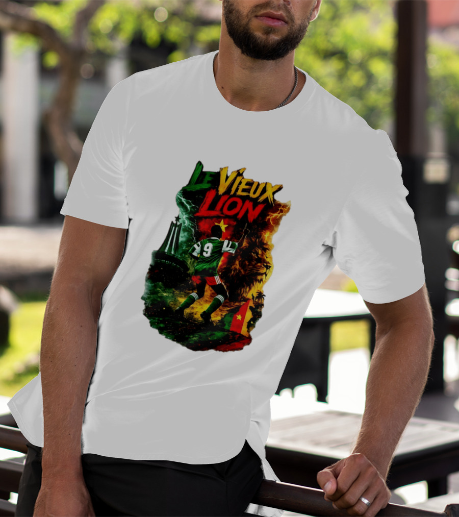 Le Vieux Lion Roger Milla Cameroon Football Icon T-Shirt