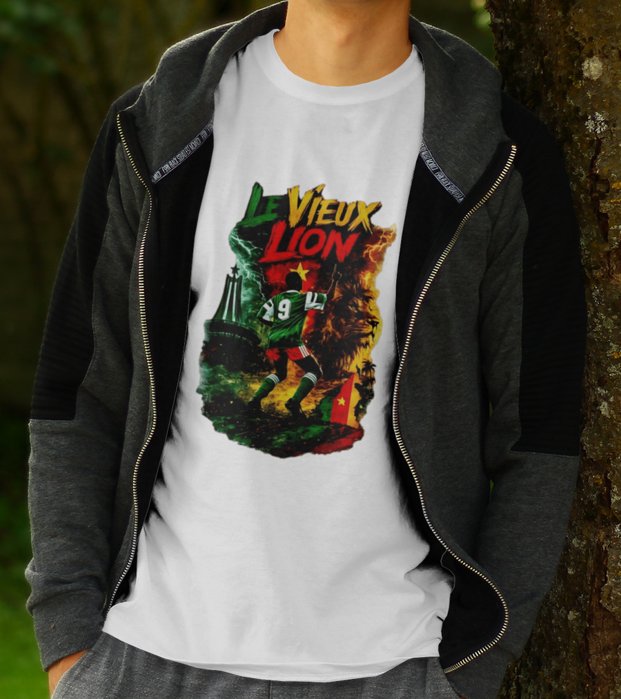 Le Vieux Lion Roger Milla Cameroon Football Icon T-Shirt