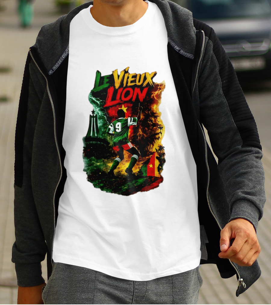 Le Vieux Lion Roger Milla Cameroon Football Icon T-Shirt