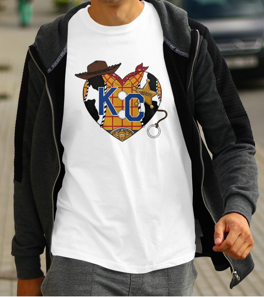 Howdy KC Sheriff Heart Cowboy Hat Plaid Bandana T-Shirt