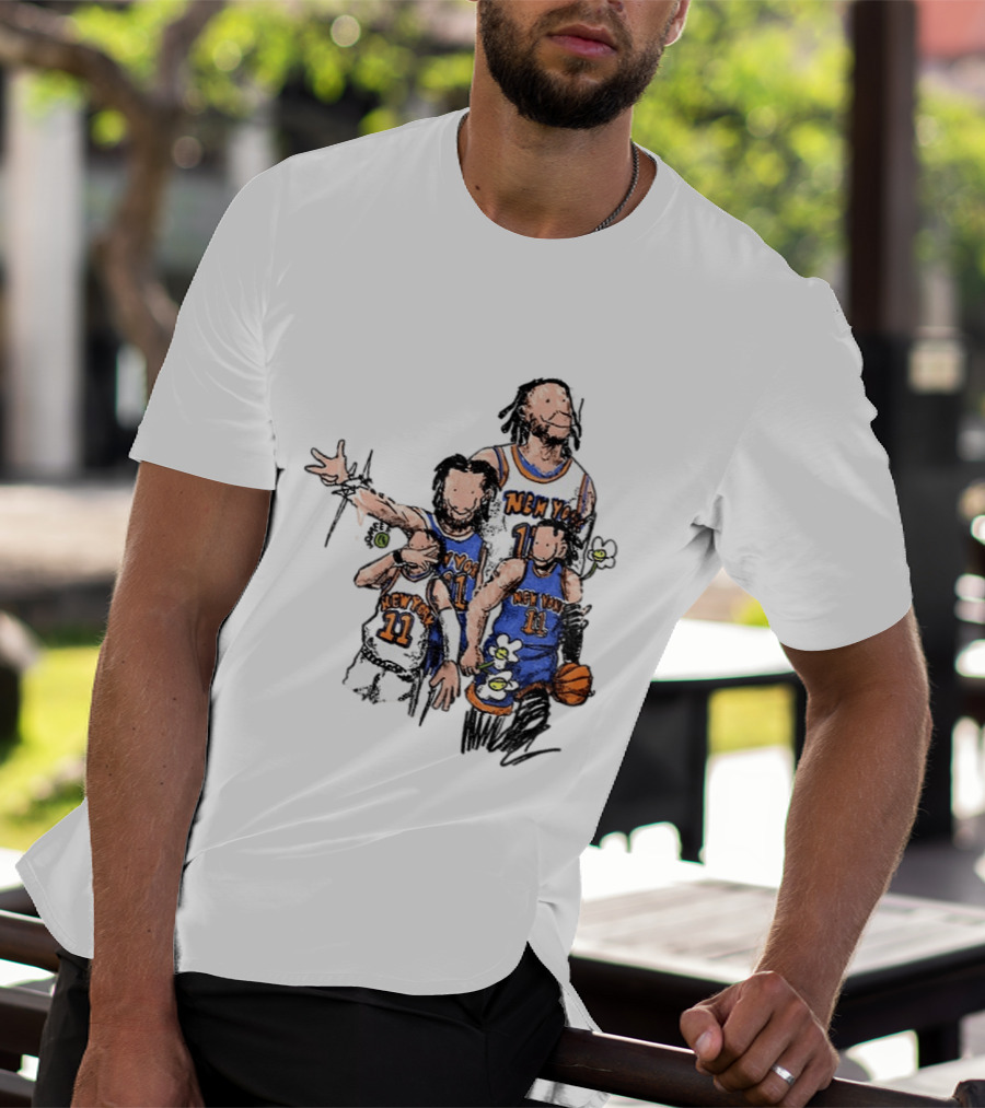 Jalen Brunson New York Knicks Basketball Players 11 Floral T-Shirt