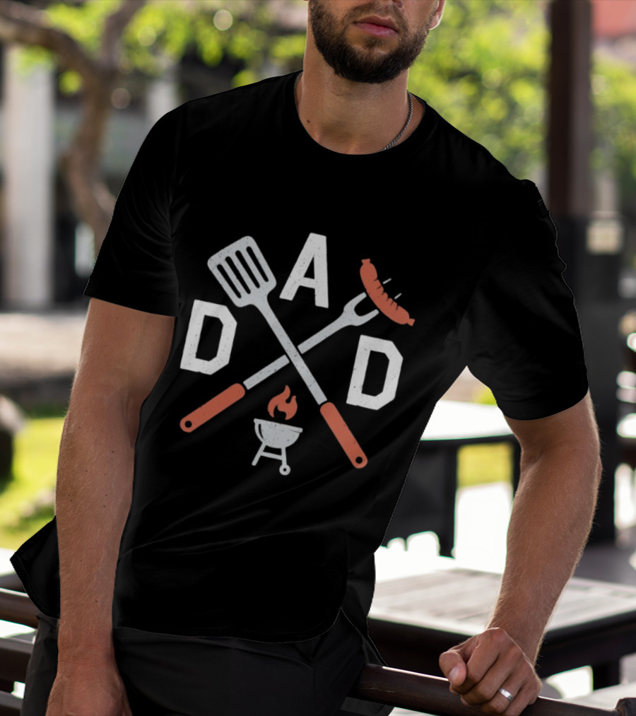 BBQ Grill Dad Tools Sausage Spatula Fork T-Shirt