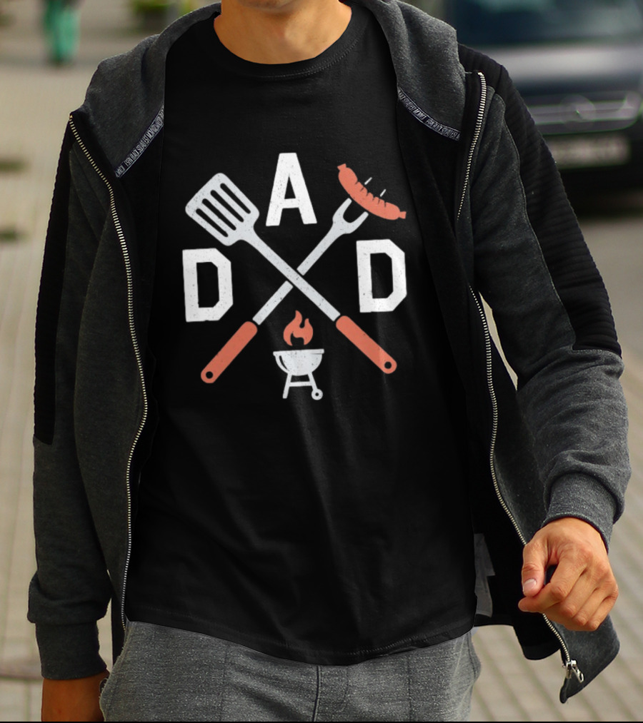 BBQ Grill Dad Tools Sausage Spatula Fork T-Shirt