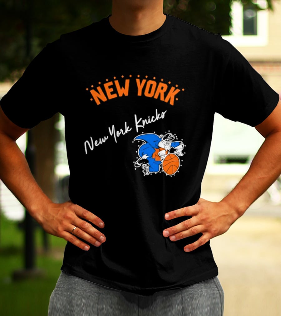 Father Knickerbocker New York Knicks Basketball Character Orange And Blue T-Shirt