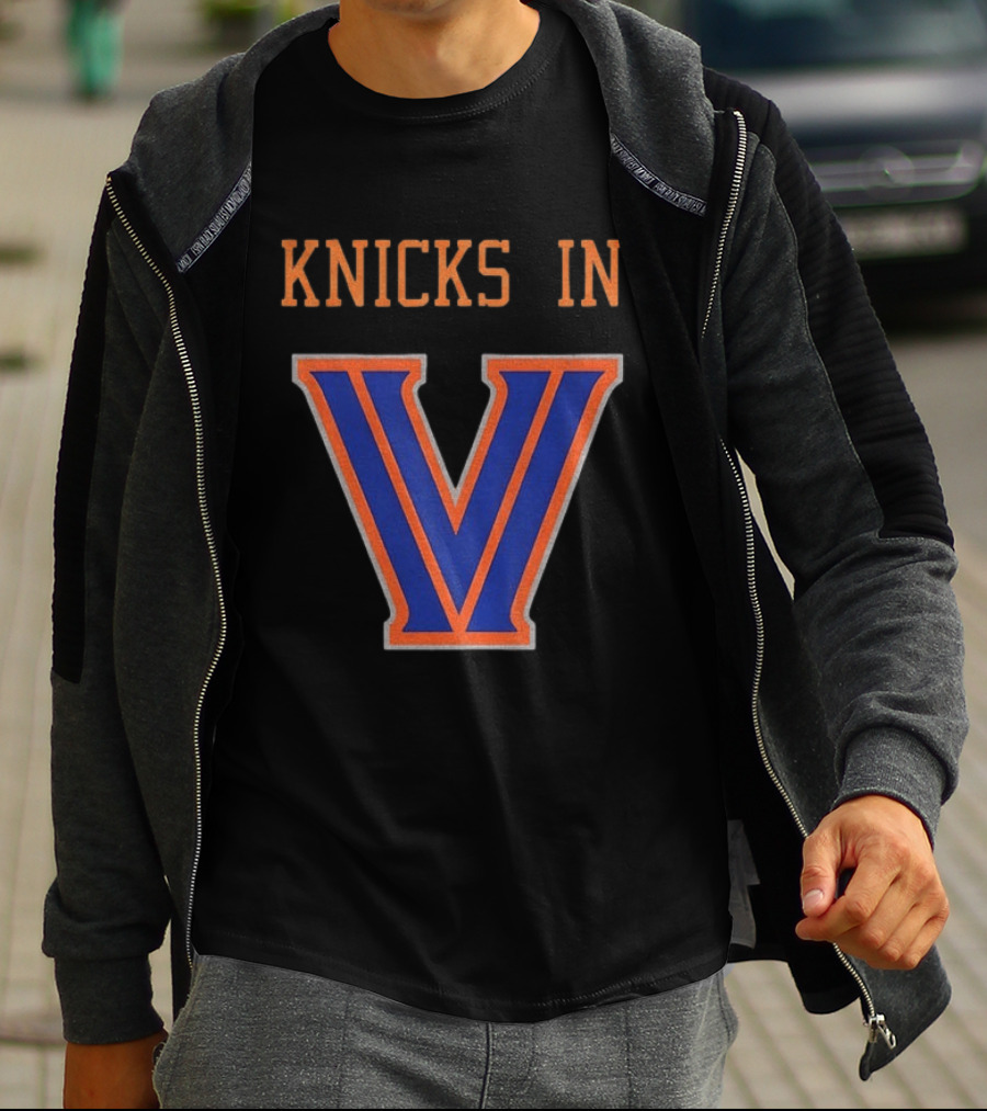 New York Knicks In V Villanova Wildcats Basketball NBA Collaboration T-Shirt