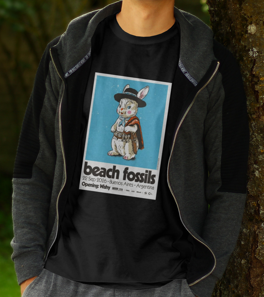 Beach Fossils Buenos Aires 2026 Rabbit Cowboy Concert T-Shirt