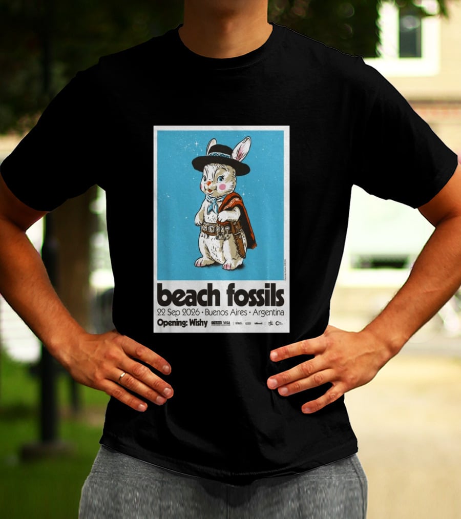 Beach Fossils Buenos Aires 2026 Rabbit Cowboy Concert T-Shirt