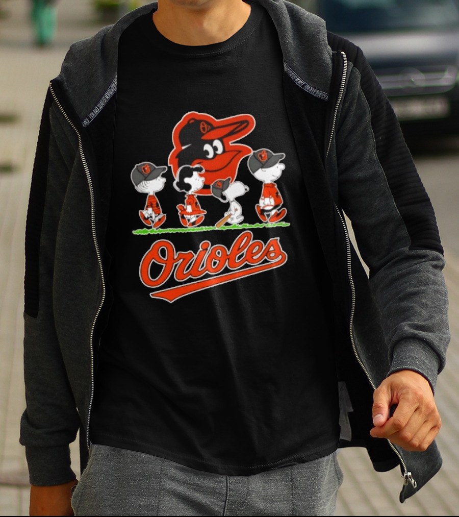 Baltimore Orioles Snoopy Charlie Brown Lucy Linus Abbey Road 2026 T-Shirt