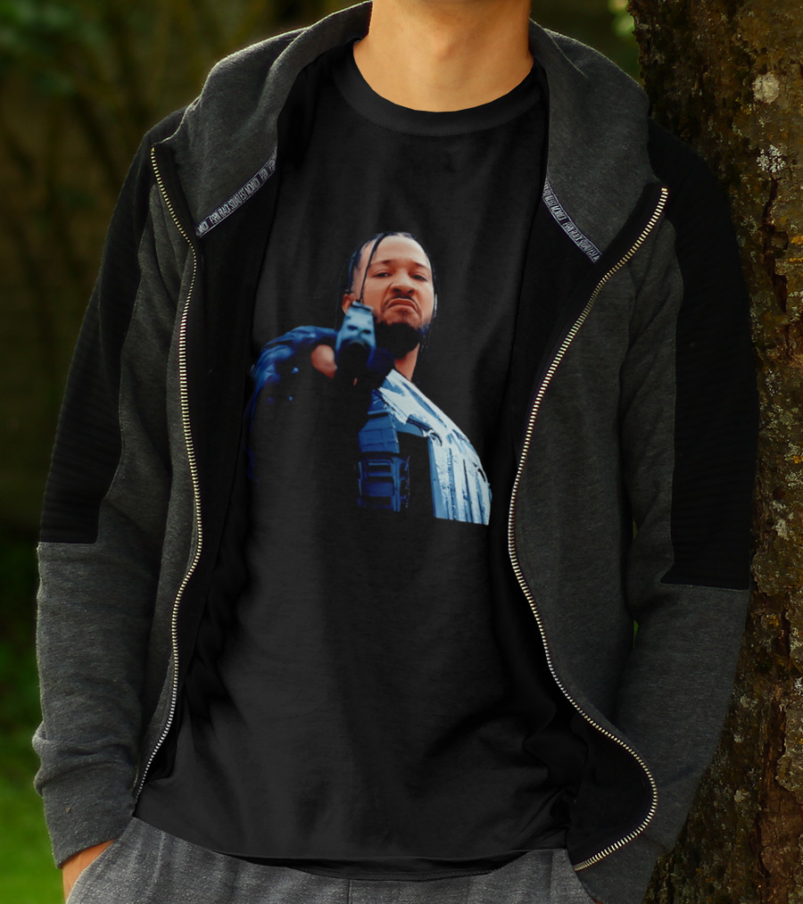 Jalen Brunson Gangster New York Knicks NBA Basketball Gun Image T-Shirt