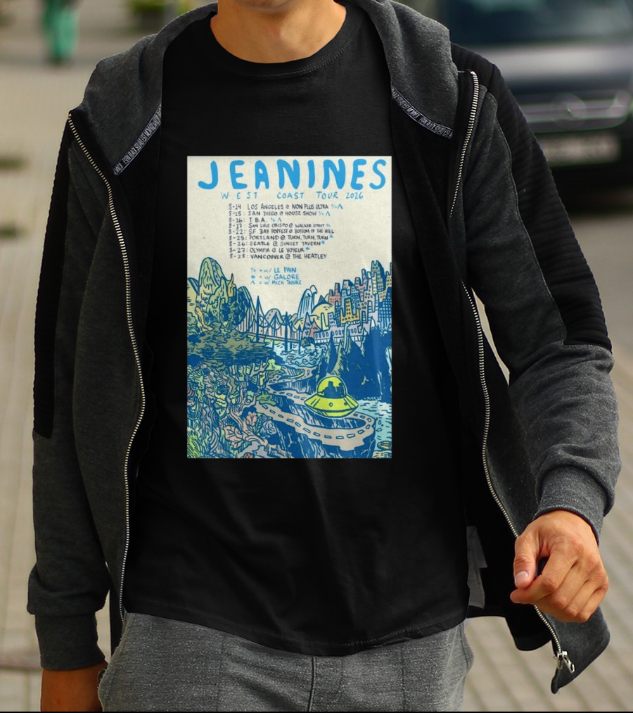JEANINES West Coast Tour 2026 Cities And Venues T-Shirt