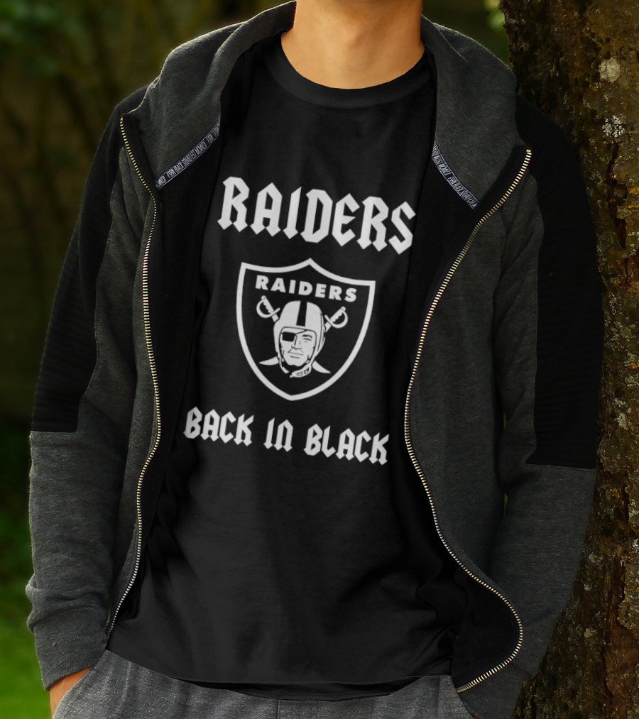 Las Vegas Raiders Back In Black Raiders Shield T-Shirt