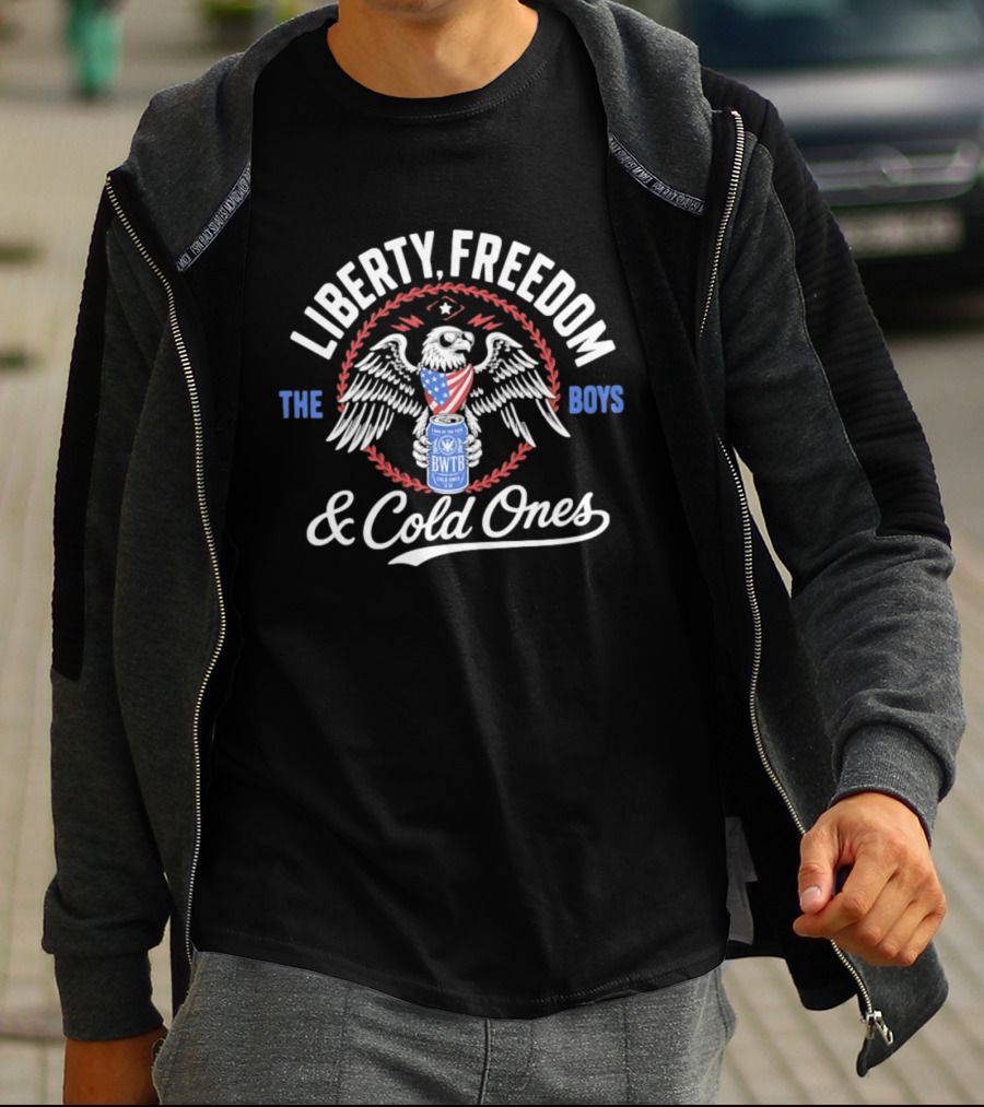 Liberty Freedom Eagle The Boys Cold Ones BWTB Patriotic American T-Shirt