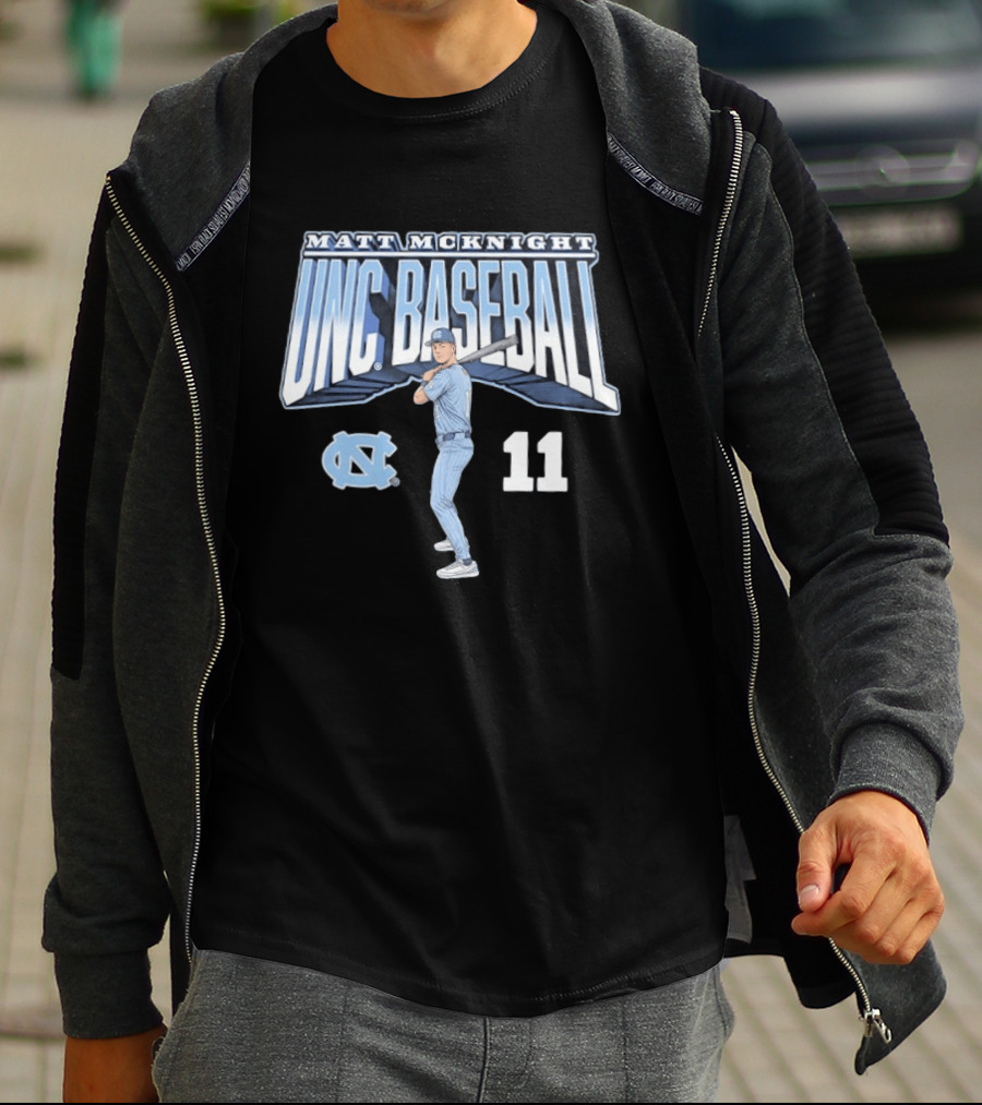 Matt McKnight UNC Baseball 11 Slugger Swing T-Shirt