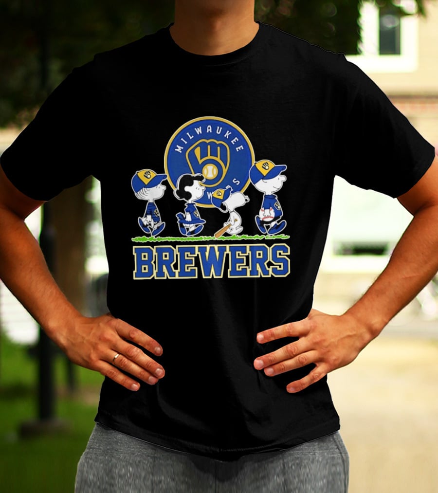 Milwaukee Brewers Snoopy Charlie Brown Lucy Linus Abbey Road 2026 T-Shirt