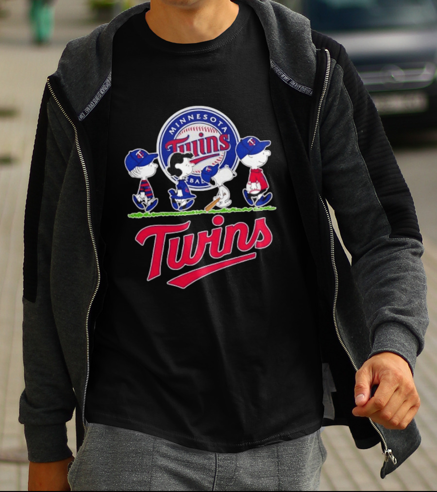 Minnesota Twins Snoopy Charlie Brown Lucy Linus Abbey Road 2026 MLB Peanuts Collaboration T-Shirt