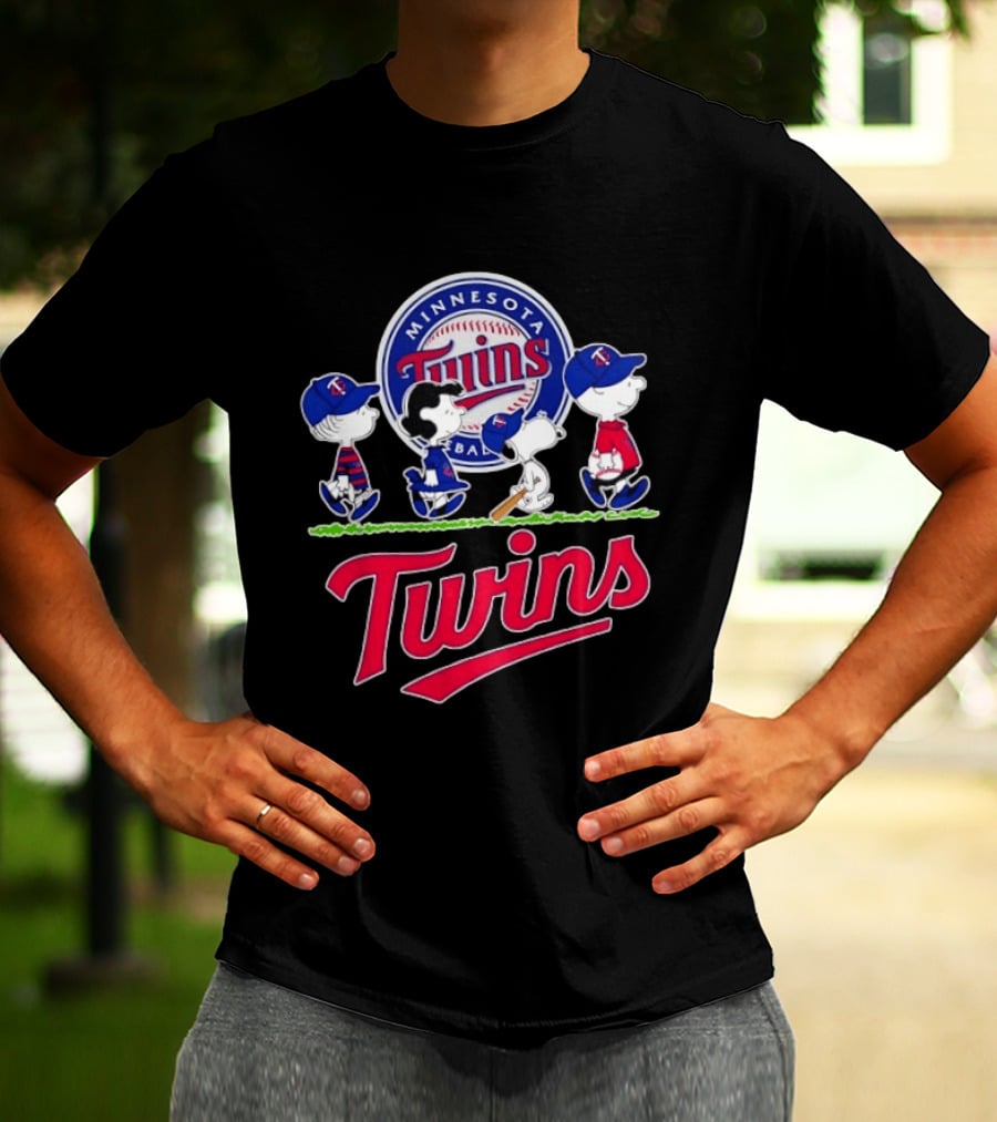 Minnesota Twins Snoopy Charlie Brown Lucy Linus Abbey Road 2026 MLB Peanuts Collaboration T-Shirt