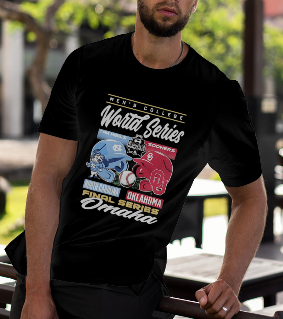 Men's College World Series Tar Heels Sooners North Carolina Oklahoma Final Series Omaha T-Shirt