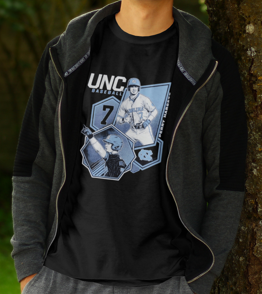 UNC Baseball Perry Hargett 7 North Carolina Collage T-Shirt