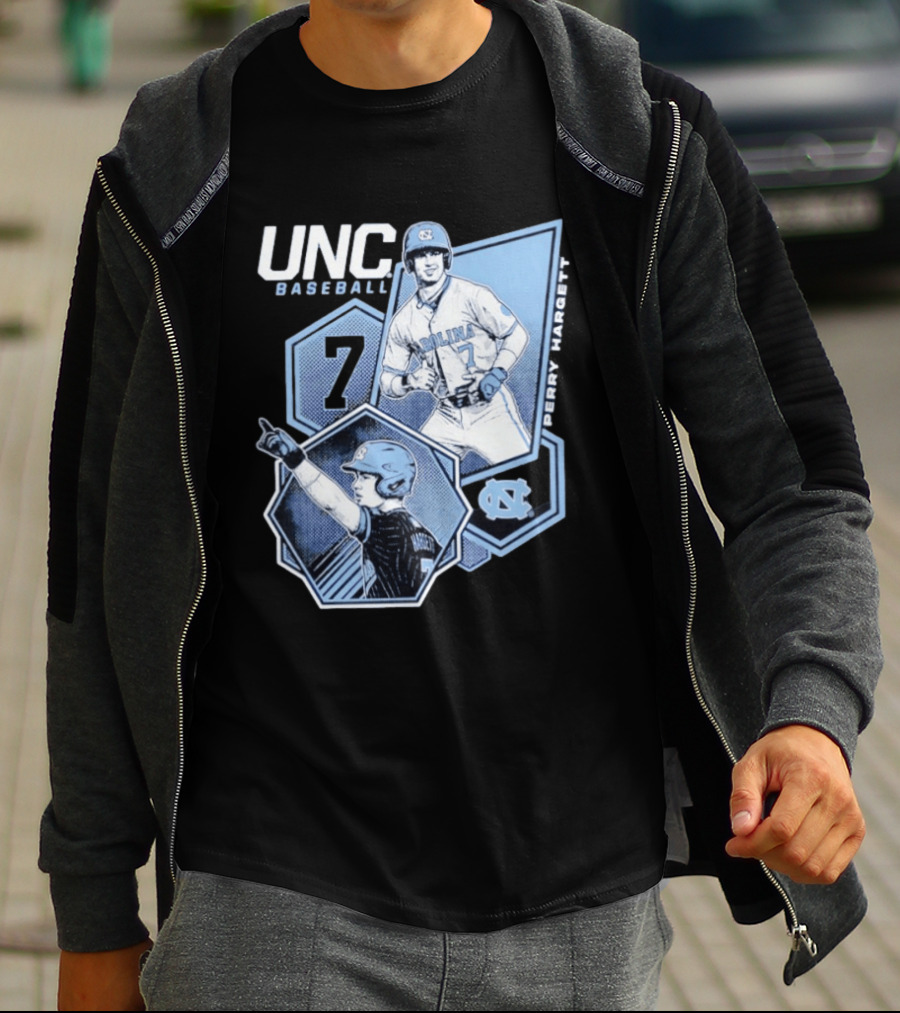 UNC Baseball Perry Hargett 7 North Carolina Collage T-Shirt