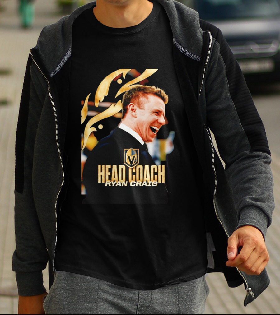 Head Coach Ryan Craig Henderson Silver Knights Golden T-Shirt