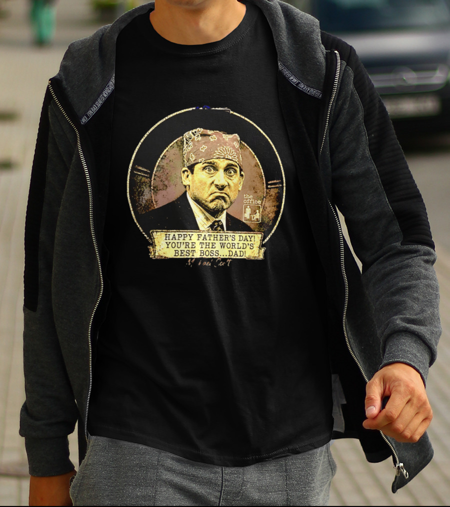 Happy Father's Day You're The World's Best Boss Dad The Office Prison Mike T-Shirt