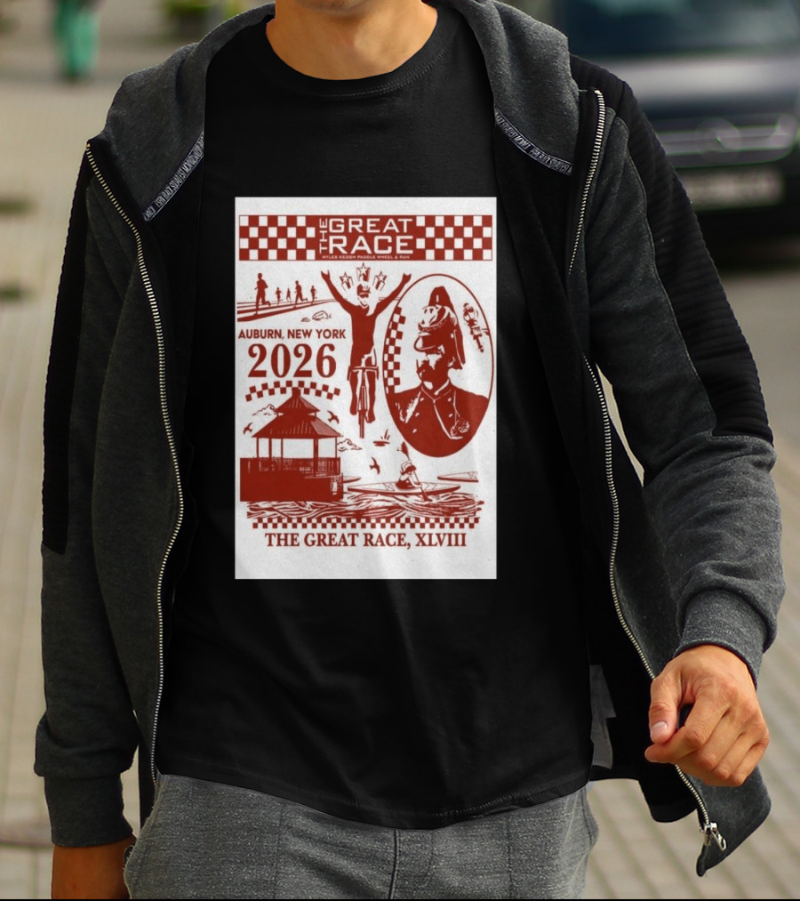 The Great Race Auburn New York 2026 XLVIII Miles Keuka Paddle Wheel Run T-Shirt