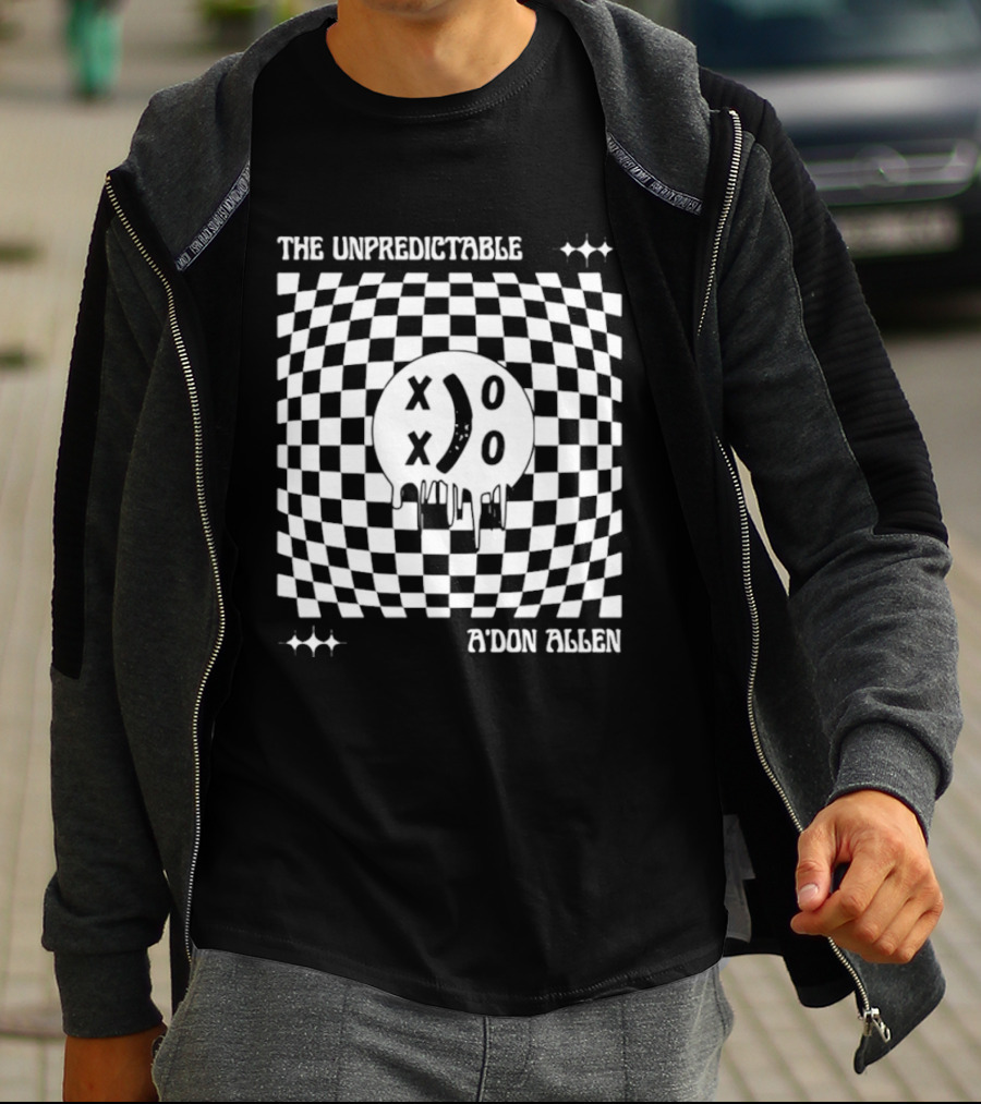 The Unpredictable A'don Allen XOXO Checkered Smiley Face T-Shirt