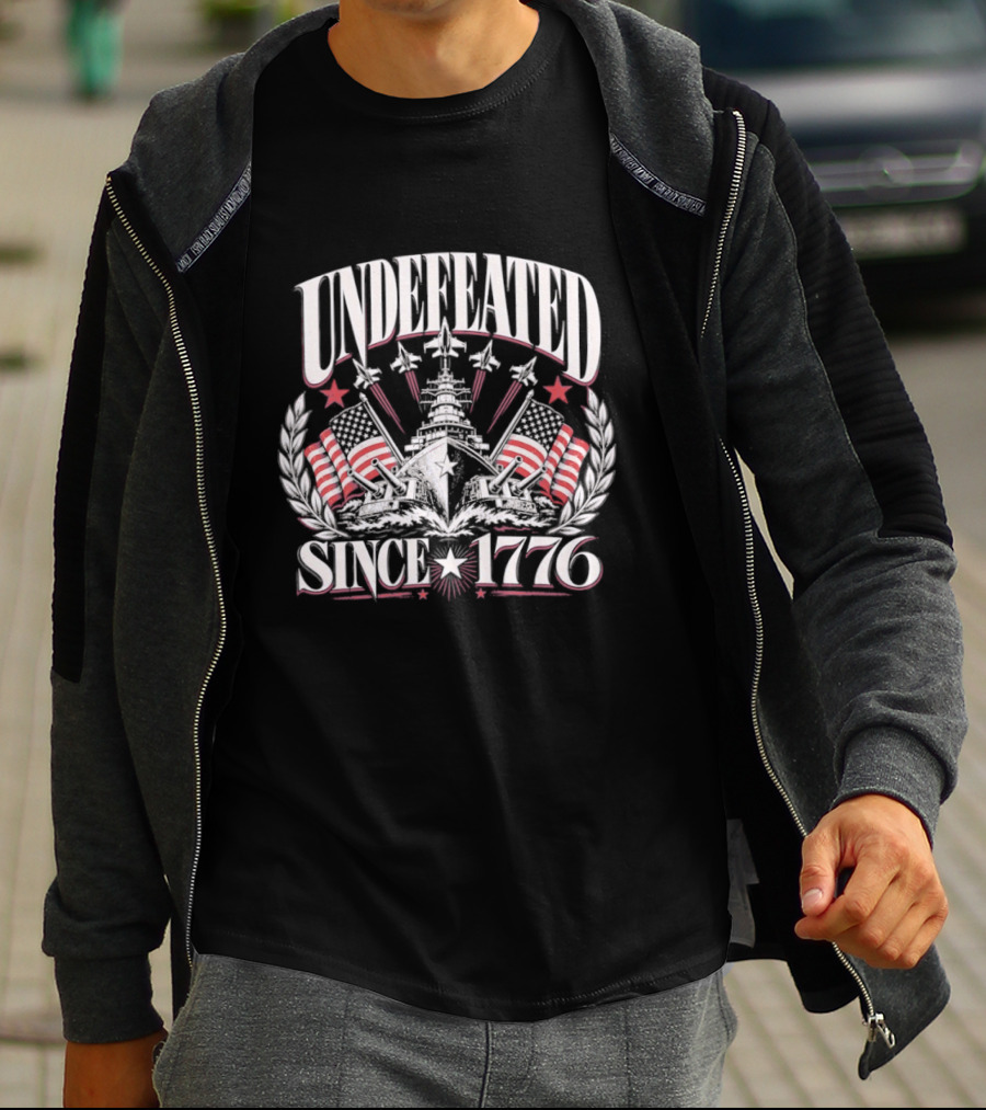Undefeated Since 1776 American Patriotic Flags And Eagles T-Shirt
