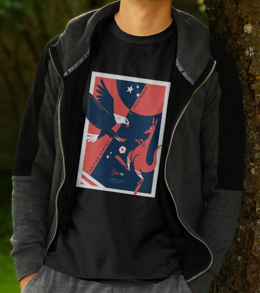 United States Vs Australia June 19 2026 Seattle Stadium Soccer Match T-Shirt