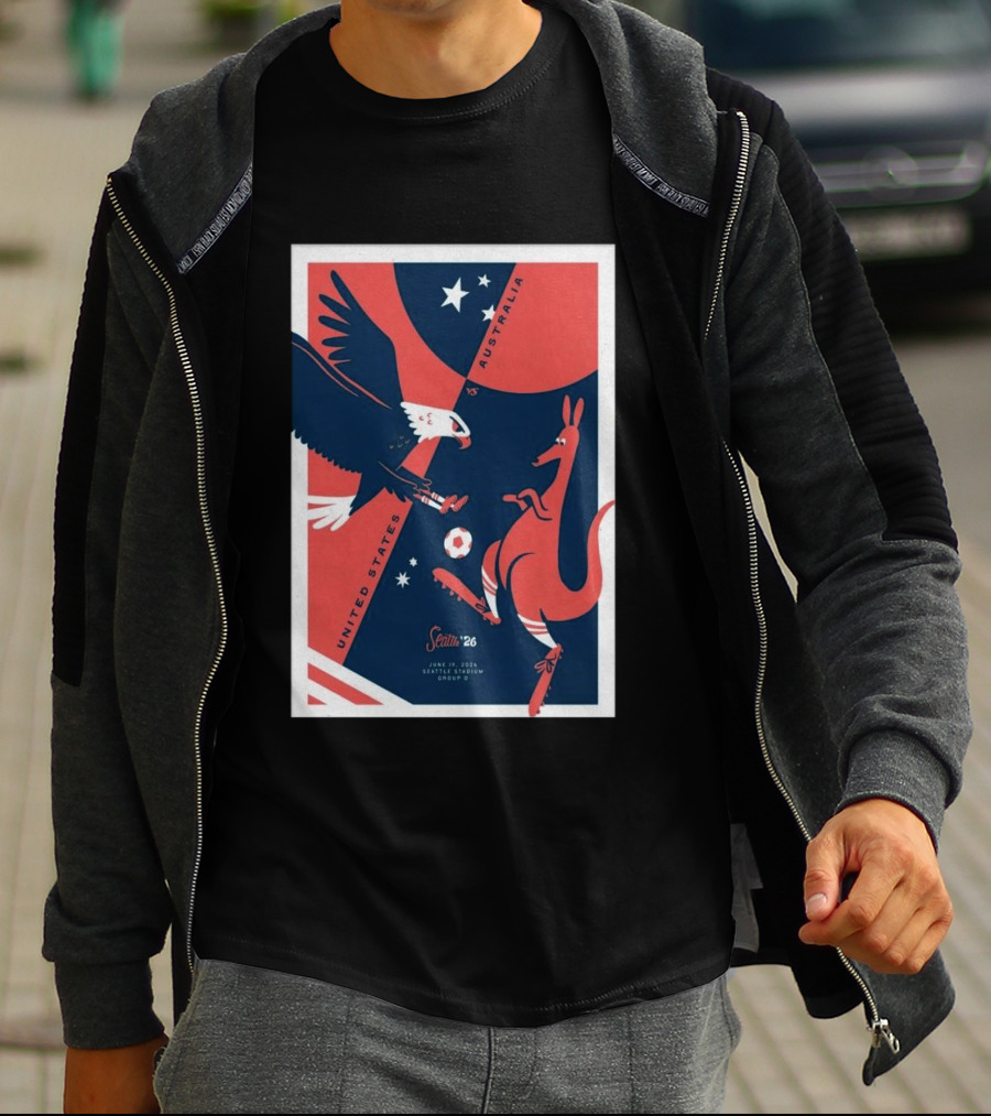 United States Vs Australia June 19 2026 Seattle Stadium Soccer Match T-Shirt