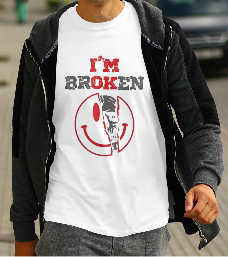 I'm Broken Smile Invisible Illness Confused Emotions T-Shirt