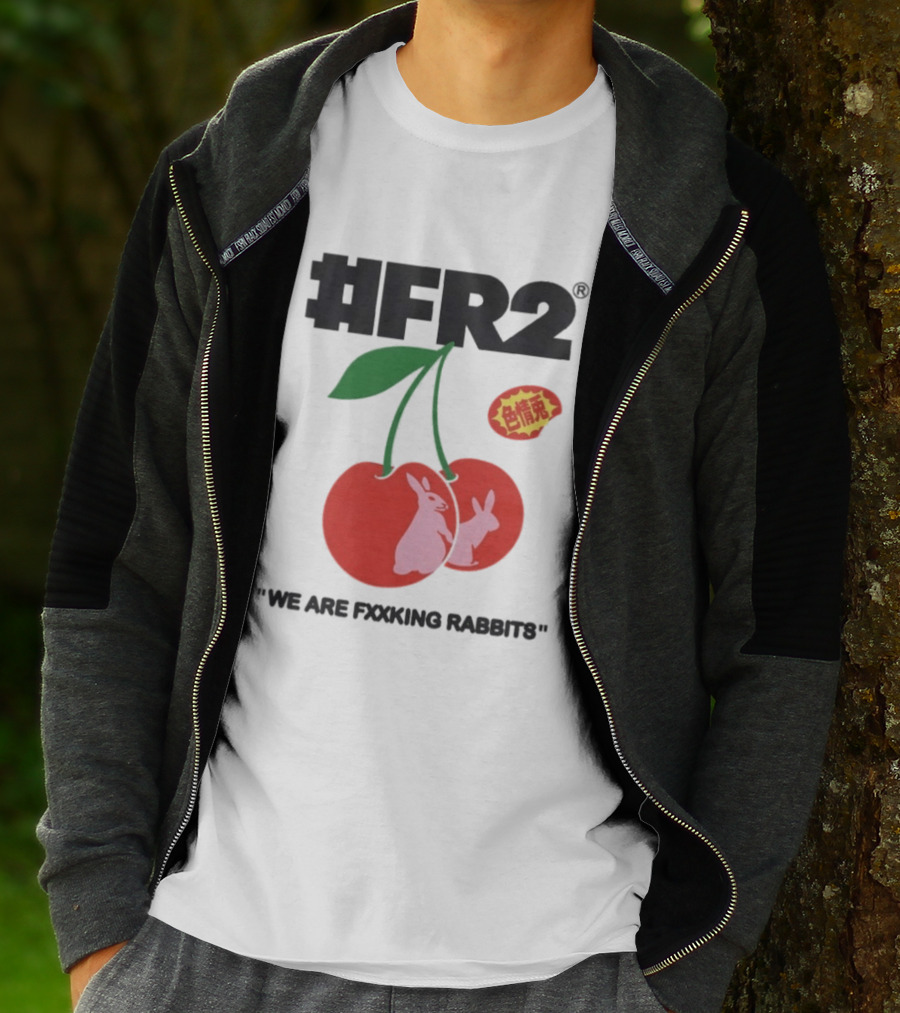 FR2 Cherry Rabbits "We Are Fxxking Rabbits" Red T-Shirt