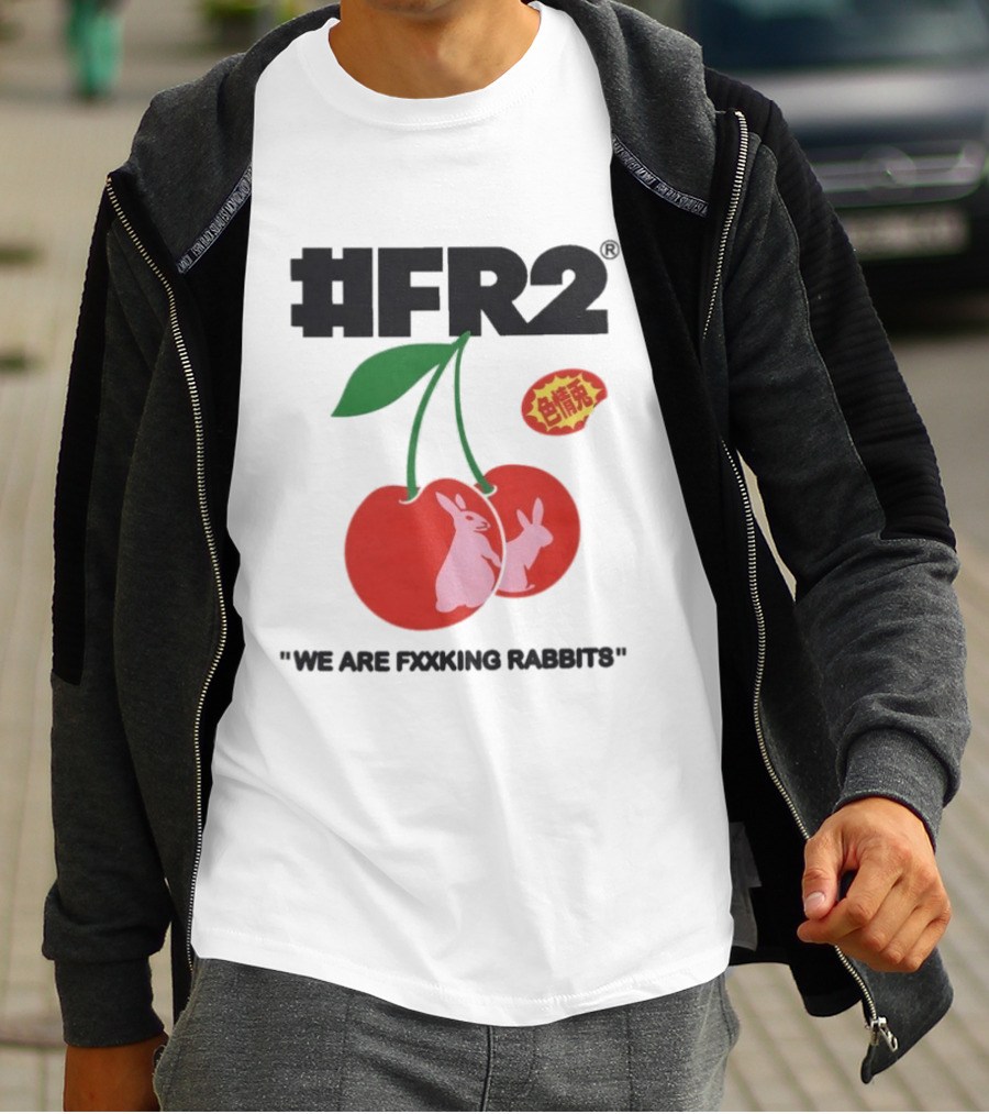 FR2 Cherry Rabbits "We Are Fxxking Rabbits" Red T-Shirt