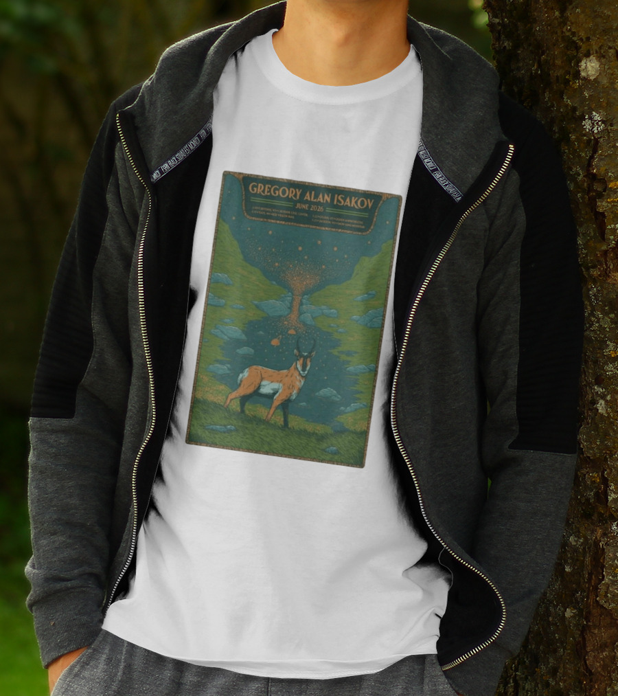 Gregory Alan Isakov June 2026 Tour With Antelope In Lush Mountain Scenery T-Shirt